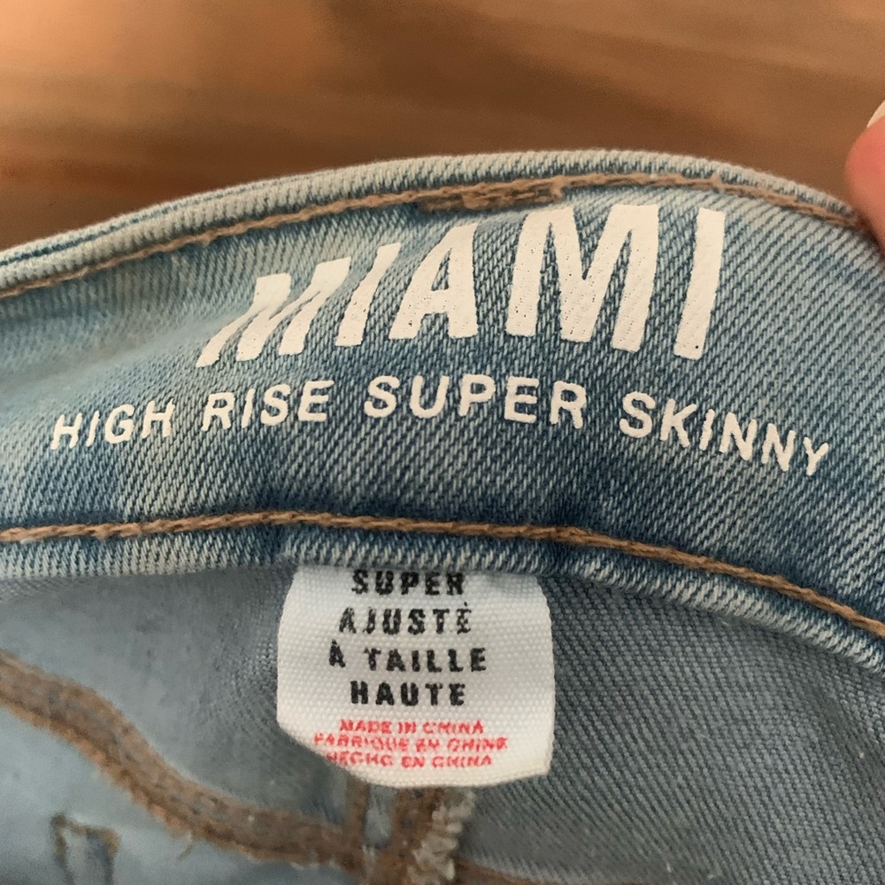 high rise Jeans Distressed Light Blue Women's Jeans size 9 by Miami - Picture 8 of 16